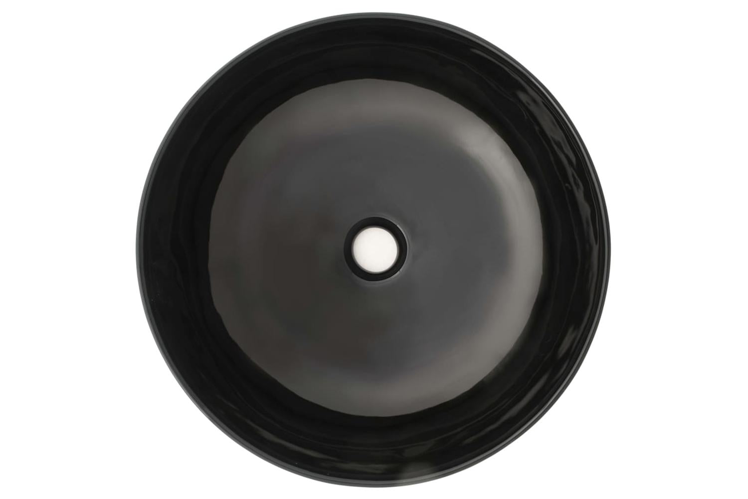 vidaXL 142732 Basin Ceramic Round Black 41.5x13.5cm-3
