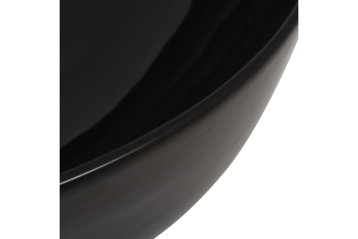 vidaXL 142732 Basin Ceramic Round Black 41.5x13.5cm-4