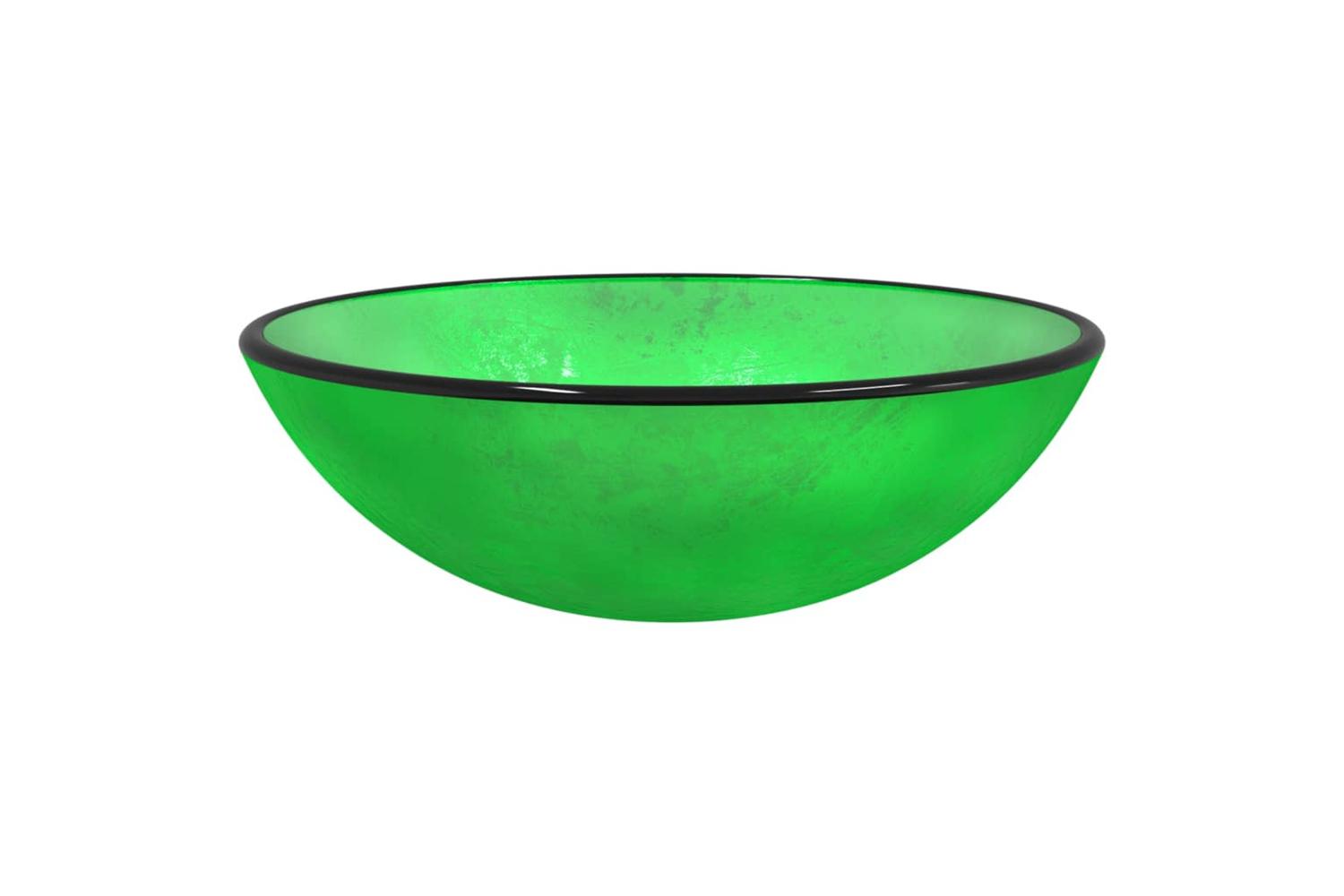 vidaXL 345264 Basin Tempered Glass 42x14cm Green