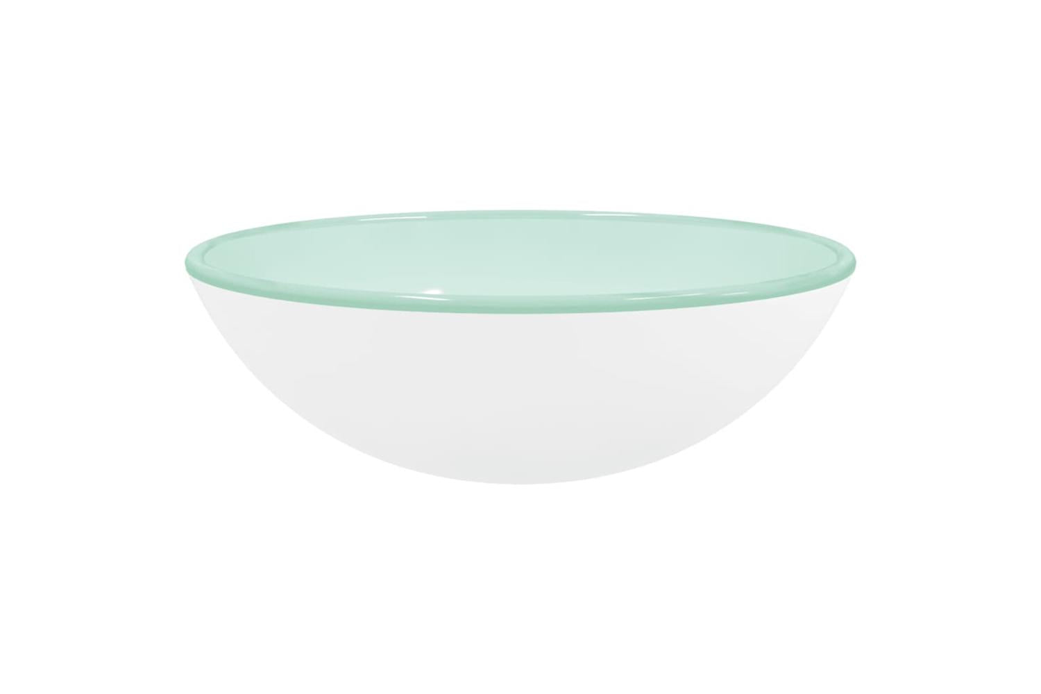 vidaXL 345251 Basin Tempered Glass 42x14cm White