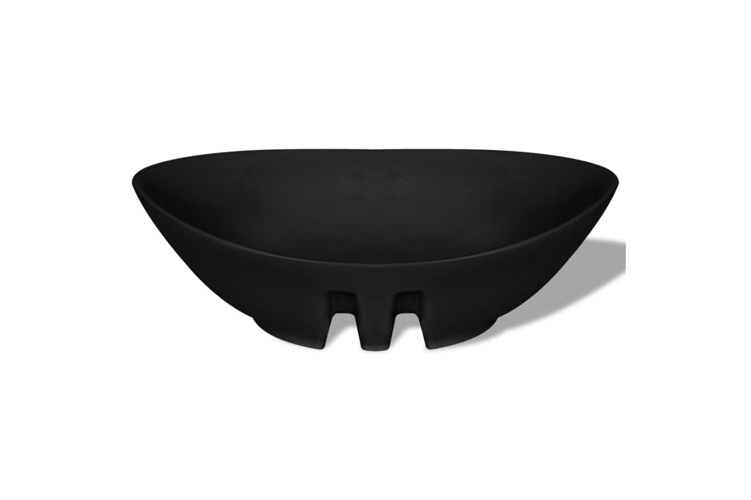 vidaXL 140680 Black Luxury Ceramic Basin Oval With Overflow 59 X 38,5cm-6