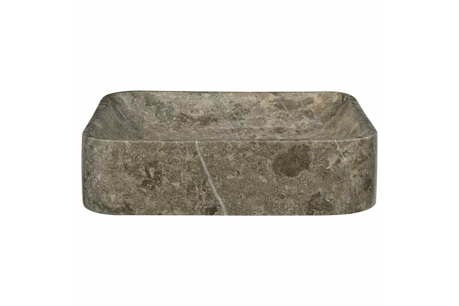 vidaXL 149182 Sink Grey 40x40x10cm Marble-2