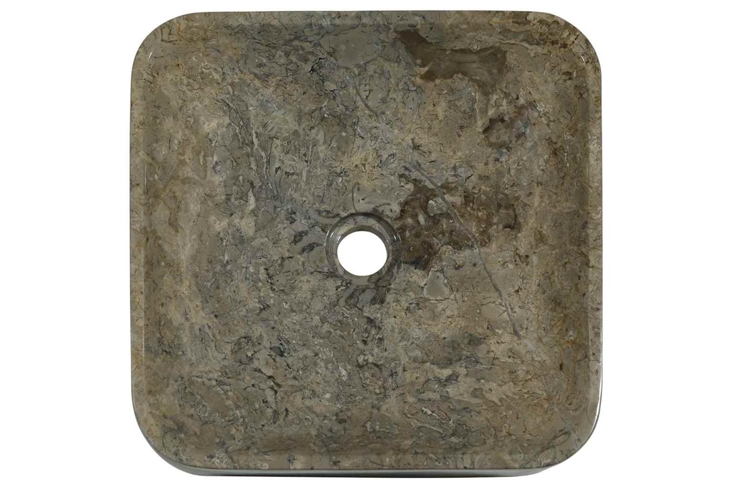 vidaXL 149182 Sink Grey 40x40x10cm Marble-4