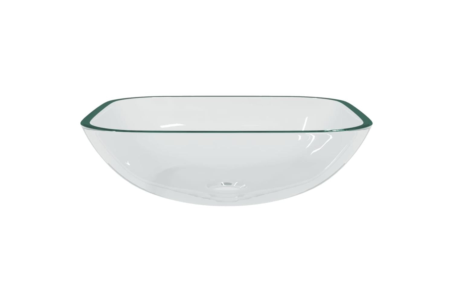 vidaXL 345236 Basin Glass 42x42x14cm Transparent-3