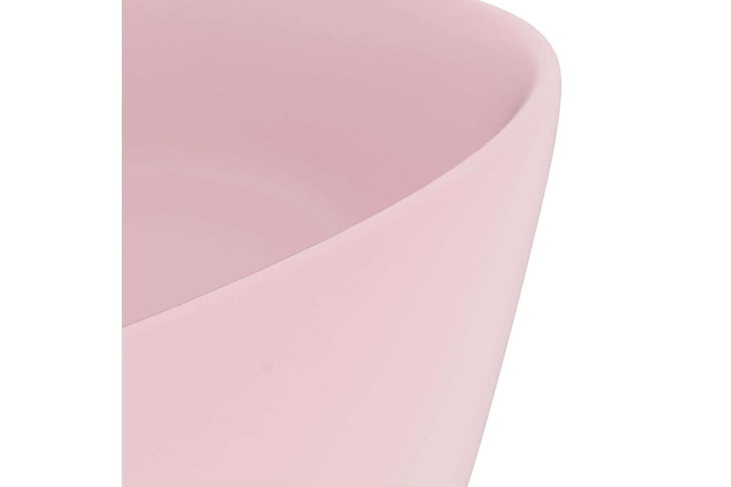 vidaXL 147010 Luxury Wash Basin Round Matt Pink 40x15cm Ceramic-5