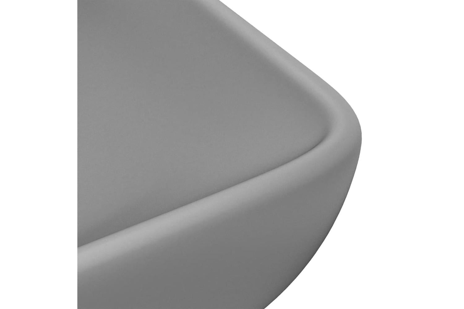 vidaXL 146960 Luxury Basin Rectangular Matt Light Grey 71x38cm Ceramic-5