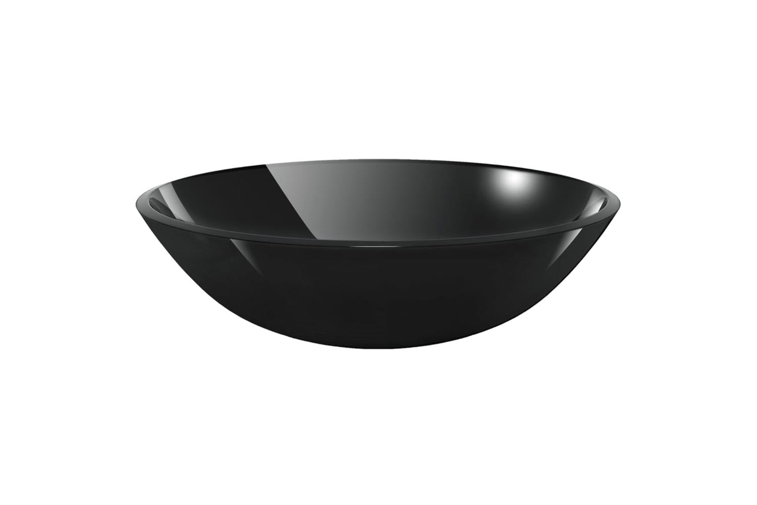 Vidaxl 3098452 Bathroom Sink With Tap And Push Drain Black Tempered Glass-7