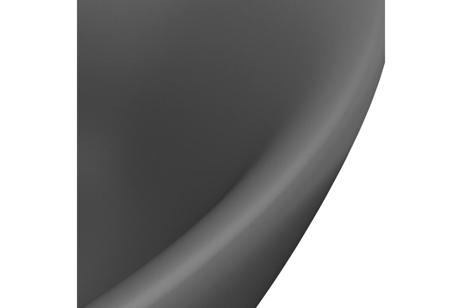 vidaXL 146939 Luxury Basin Overflow Oval Matt Dark Grey 58.5x39cm Ceramic-5