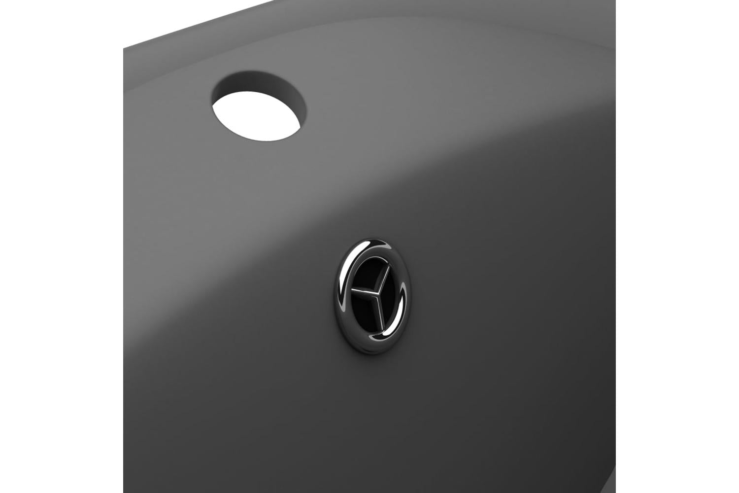 vidaXL 146939 Luxury Basin Overflow Oval Matt Dark Grey 58.5x39cm Ceramic-6