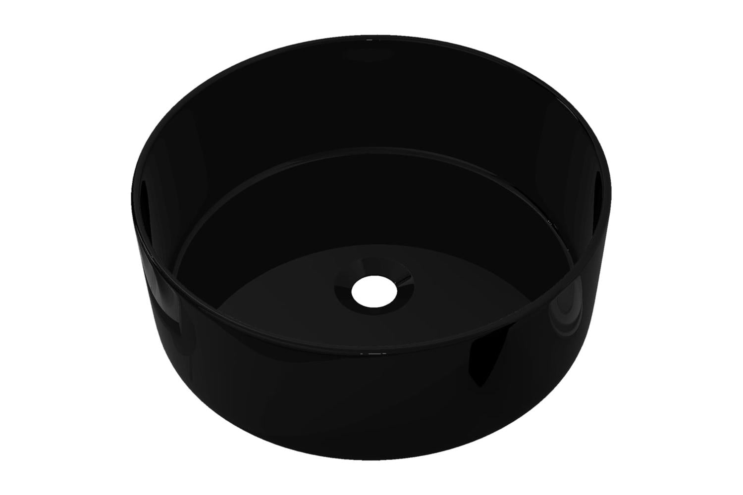 vidaXL 142737 Basin Ceramic Round Black 40x15cm