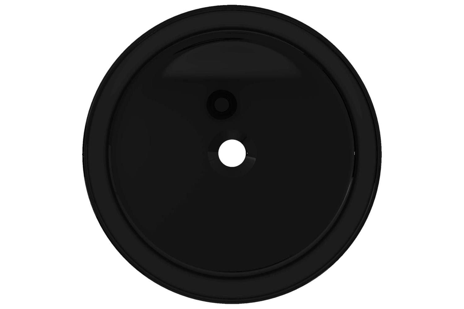 vidaXL 142737 Basin Ceramic Round Black 40x15cm-3
