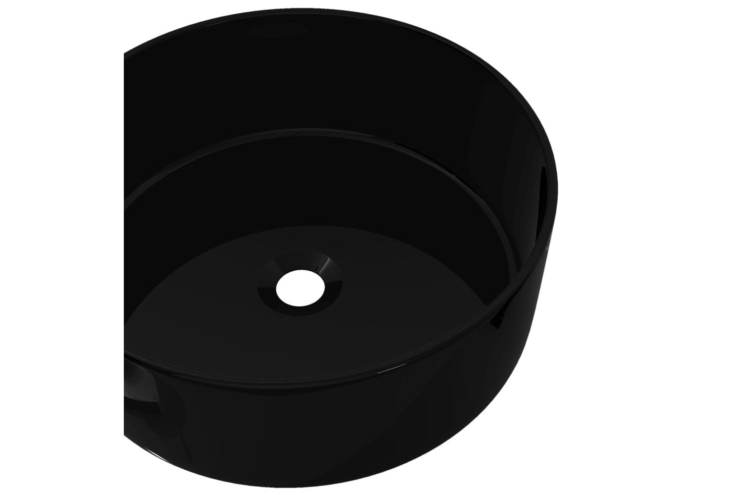 vidaXL 142737 Basin Ceramic Round Black 40x15cm-4