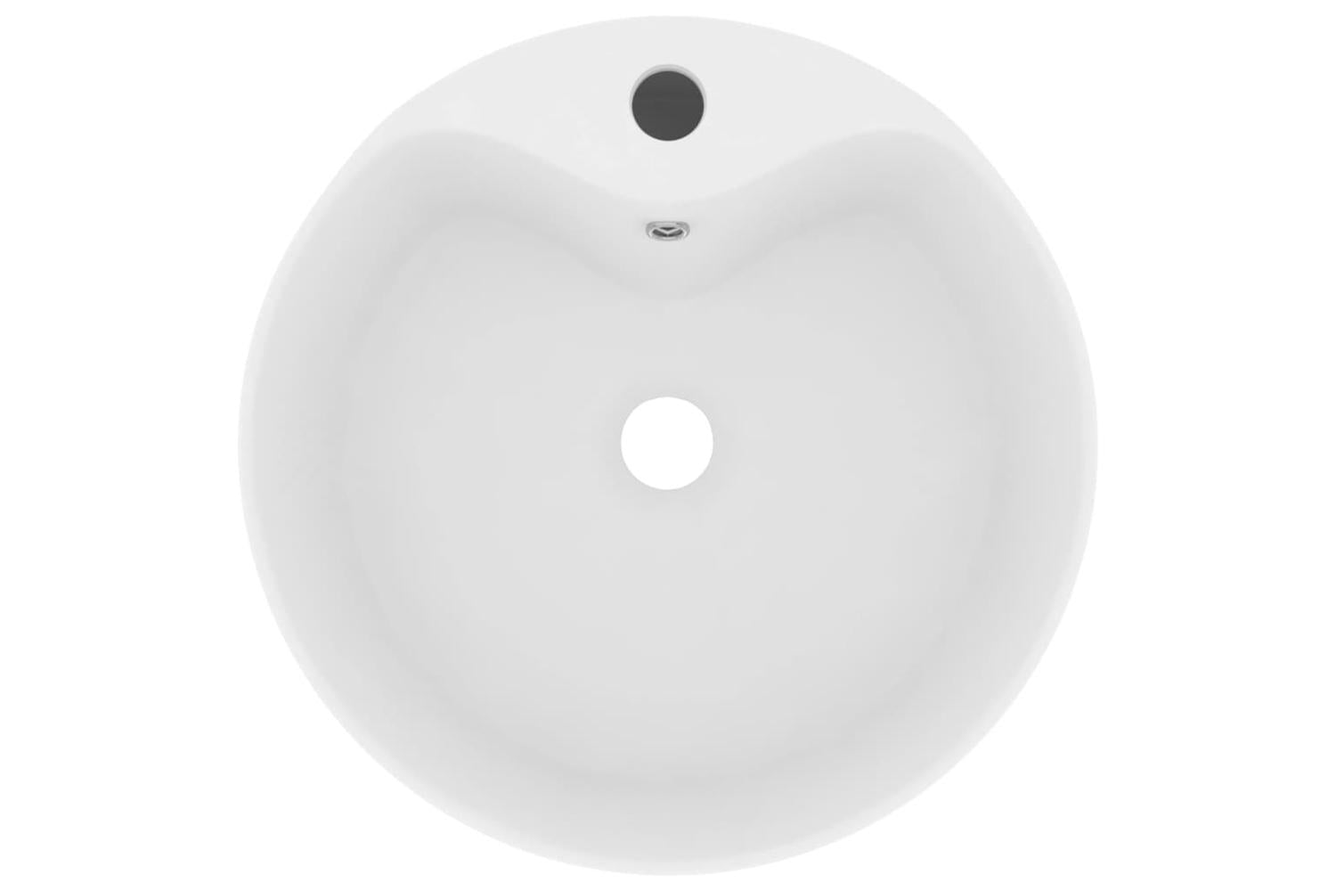 vidaXL 147031 Luxury Wash Basin With Overflow Matt White 36x13cm Ceramic-3
