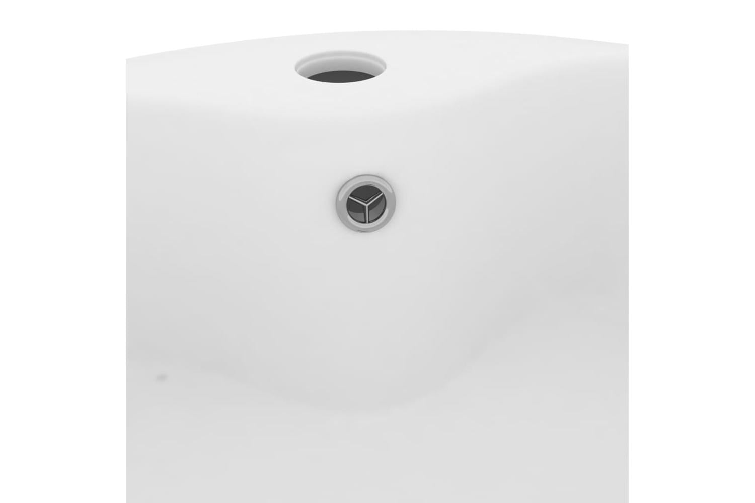 vidaXL 147031 Luxury Wash Basin With Overflow Matt White 36x13cm Ceramic-5