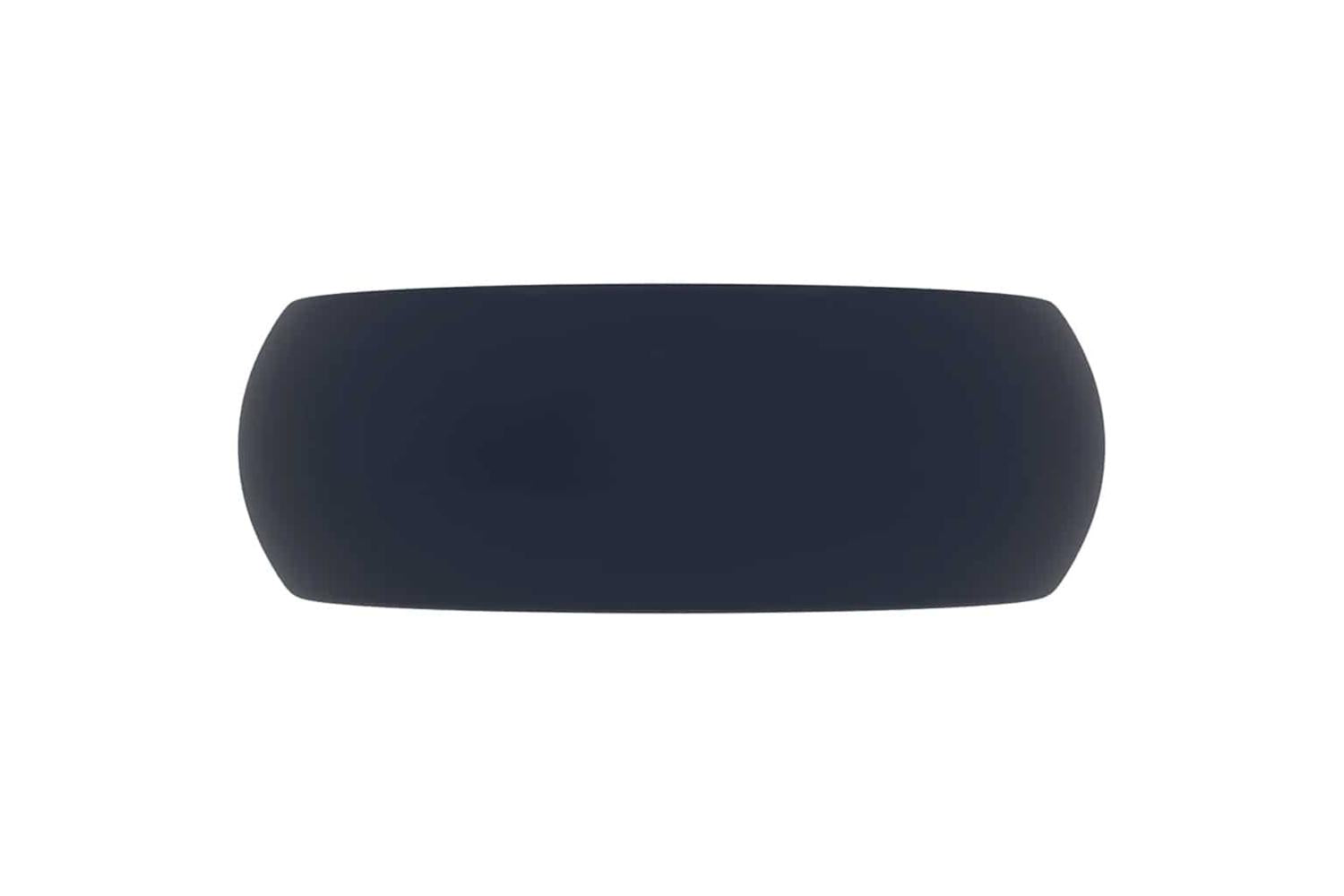 vidaXL 147001 Luxury Wash Basin Round Matt Dark Blue 40x15cm Ceramic-3