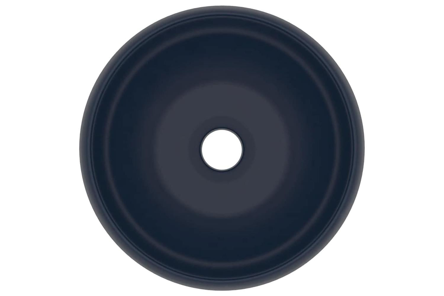 vidaXL 147001 Luxury Wash Basin Round Matt Dark Blue 40x15cm Ceramic-4