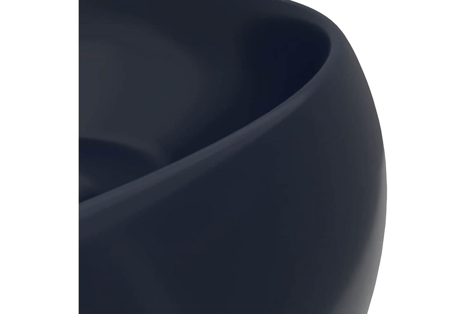 vidaXL 147001 Luxury Wash Basin Round Matt Dark Blue 40x15cm Ceramic-5