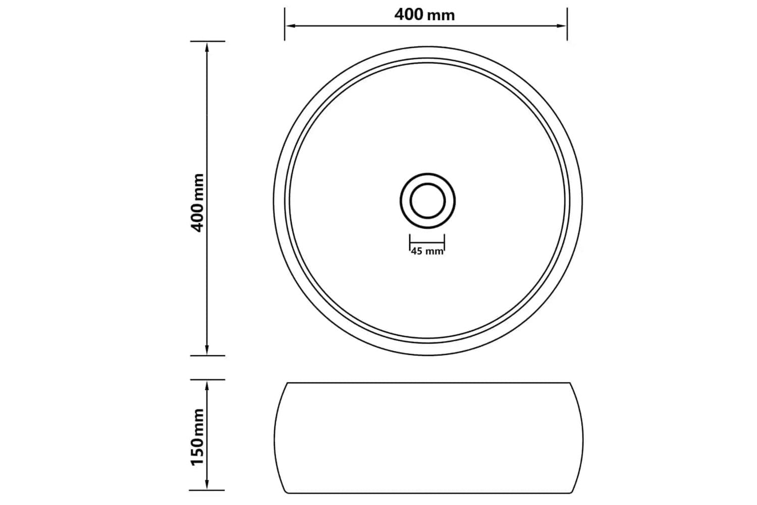 vidaXL 147001 Luxury Wash Basin Round Matt Dark Blue 40x15cm Ceramic-6