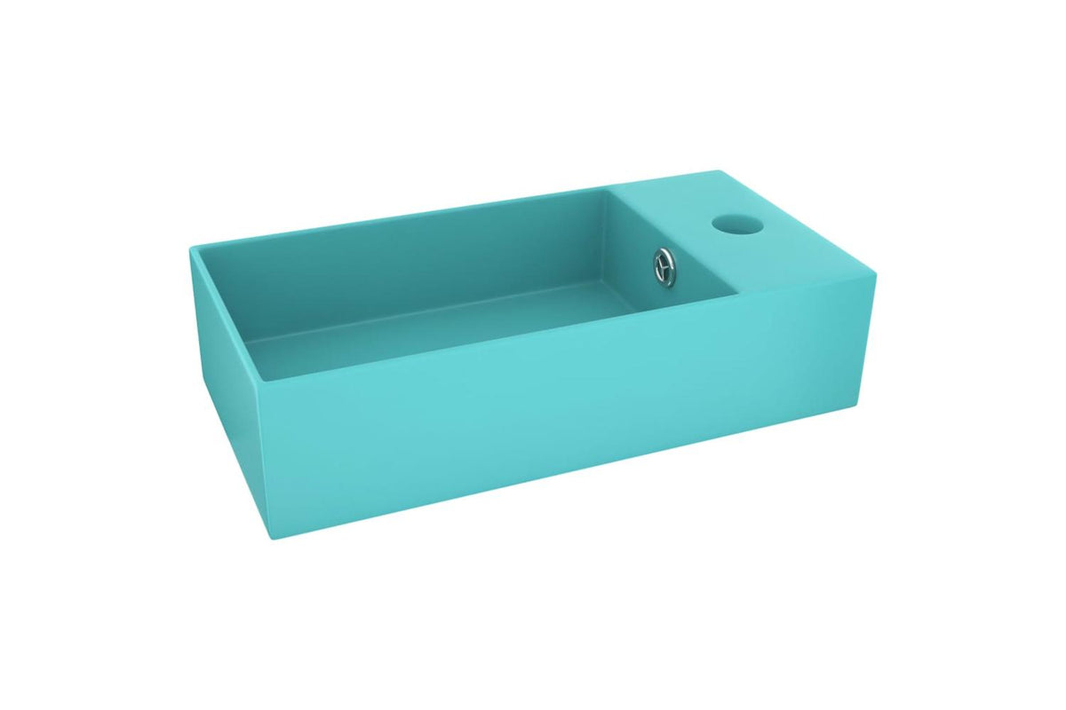 Vidaxl 146991 Bathroom Sink With Overflow Ceramic Light Green