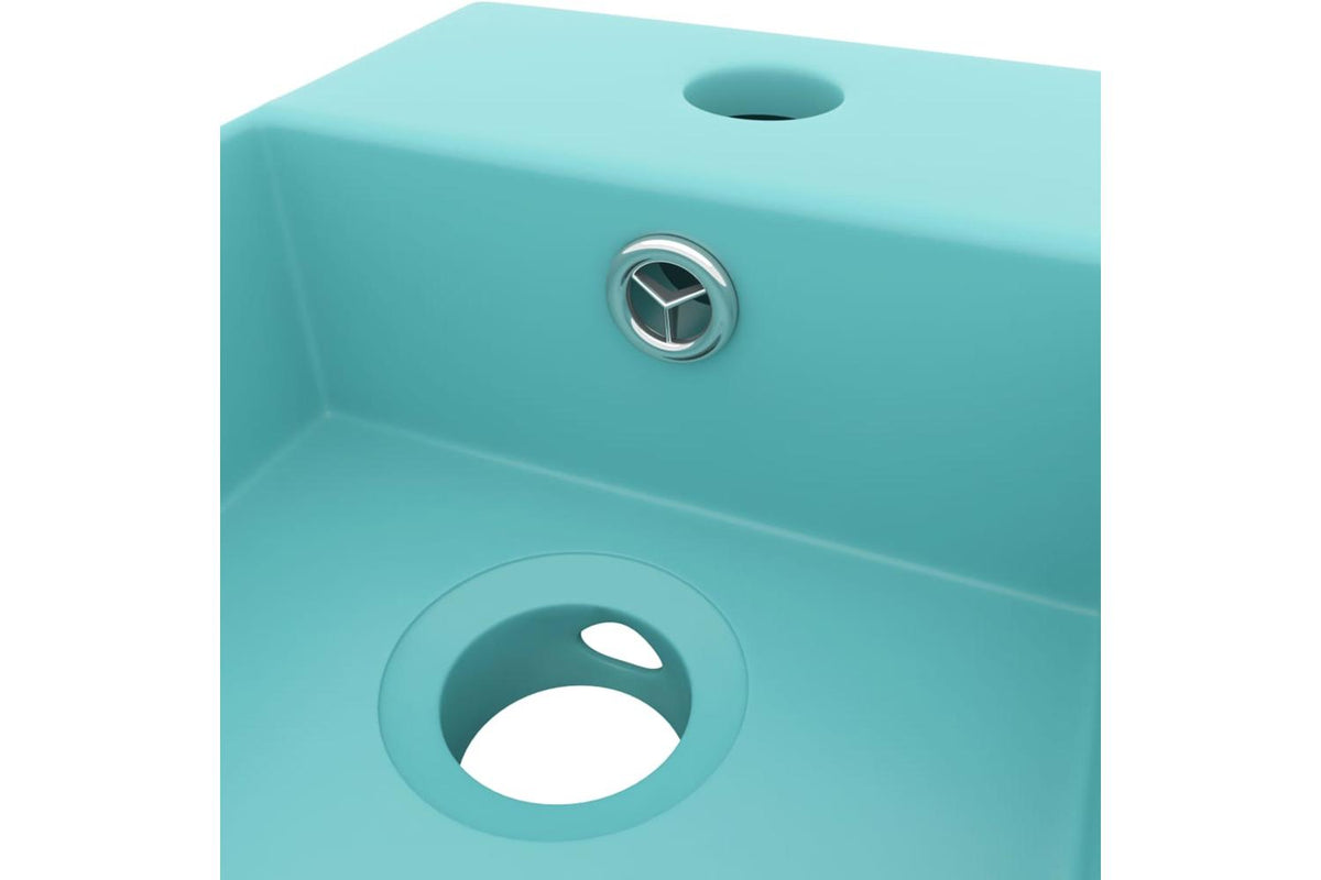 Vidaxl 146991 Bathroom Sink With Overflow Ceramic Light Green-5