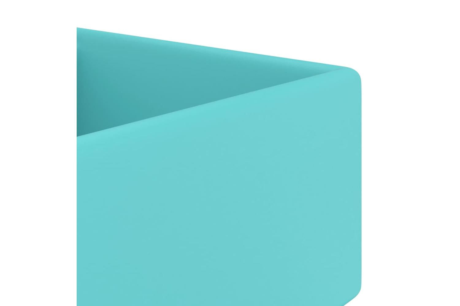 vidaXL 146947 Luxury Basin Overflow Square Matt Light Green 41x41cm Ceramic-4