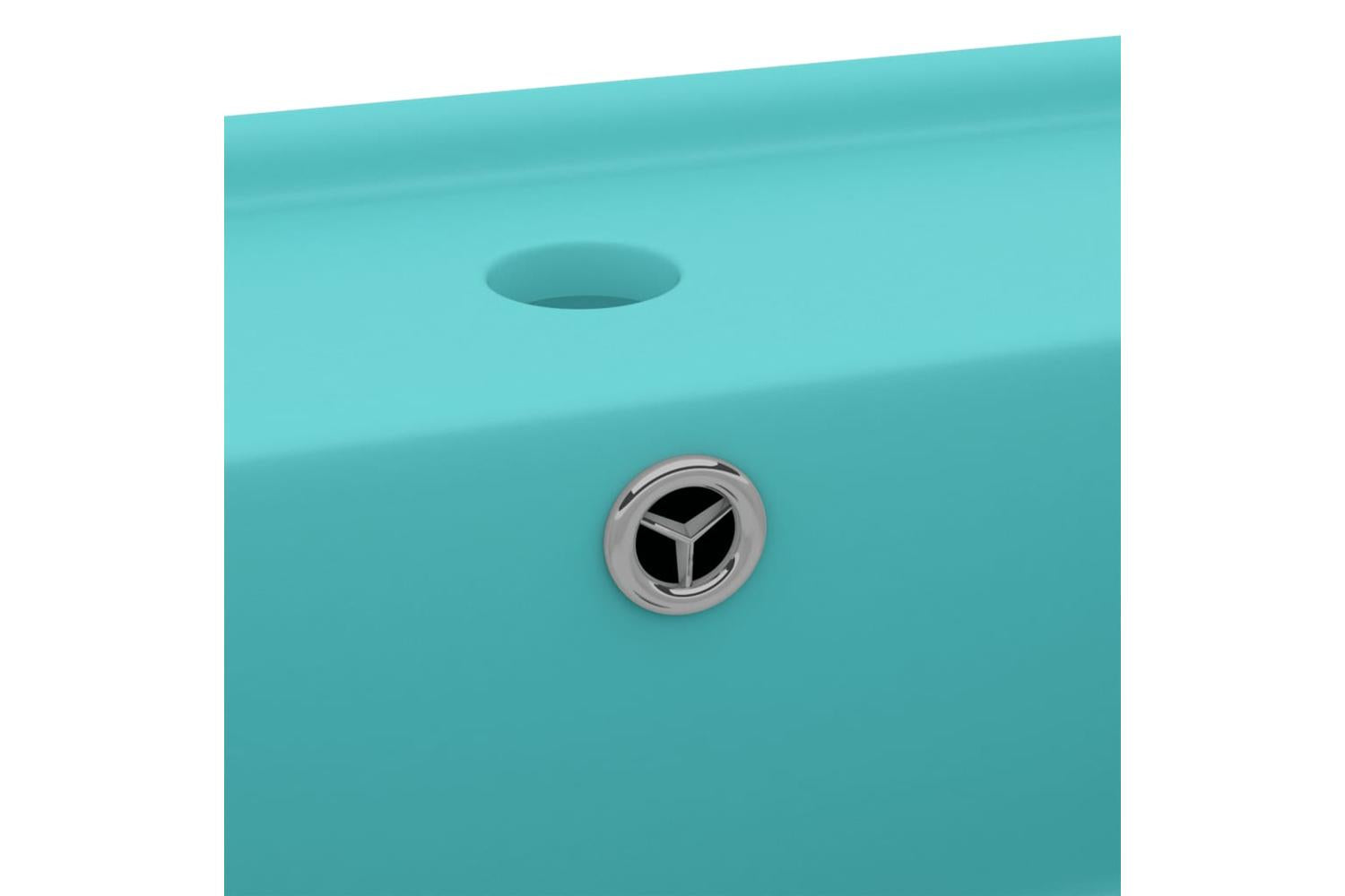 vidaXL 146947 Luxury Basin Overflow Square Matt Light Green 41x41cm Ceramic-5
