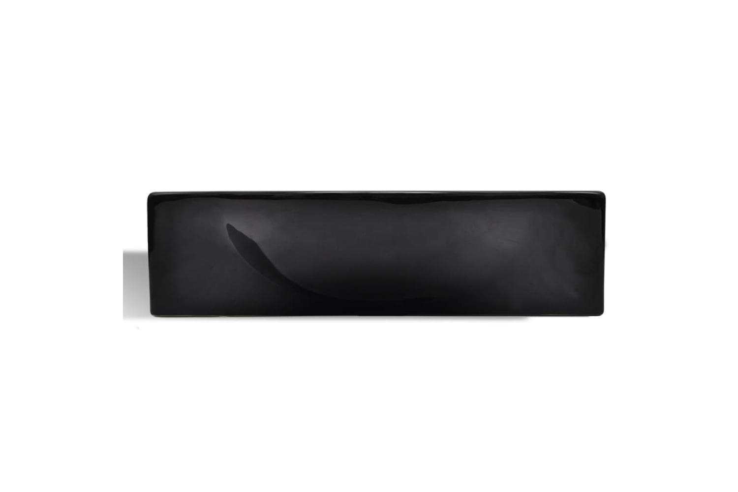 Vidaxl 141931 Ceramic Bathroom Sink Basin With Faucet Hole Black-3