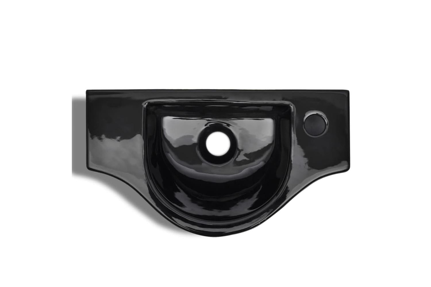 Vidaxl 141931 Ceramic Bathroom Sink Basin With Faucet Hole Black-5