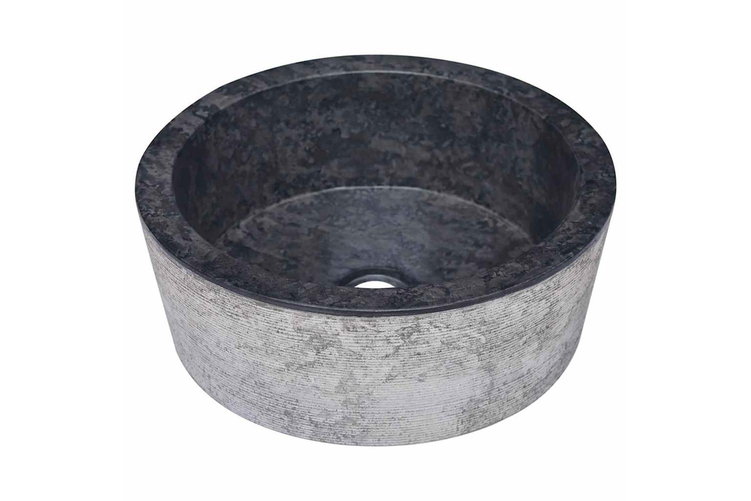 Vidaxl Sink Black Ã˜40x15 Cm Marble-3