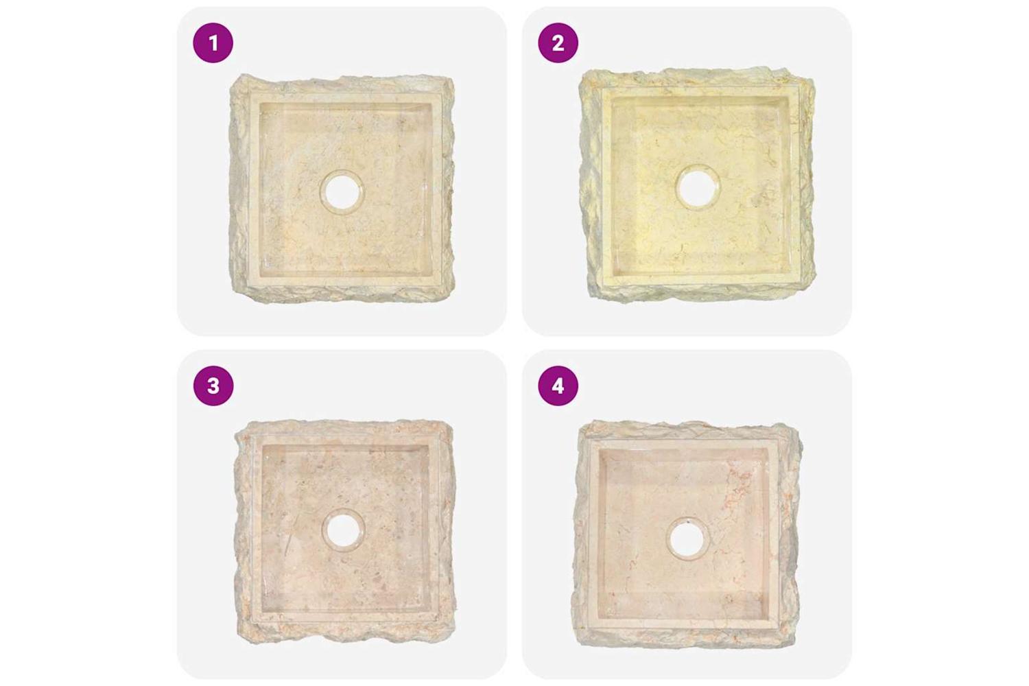 Vidaxl Sink Cream 30x30x13 Cm Marble-8