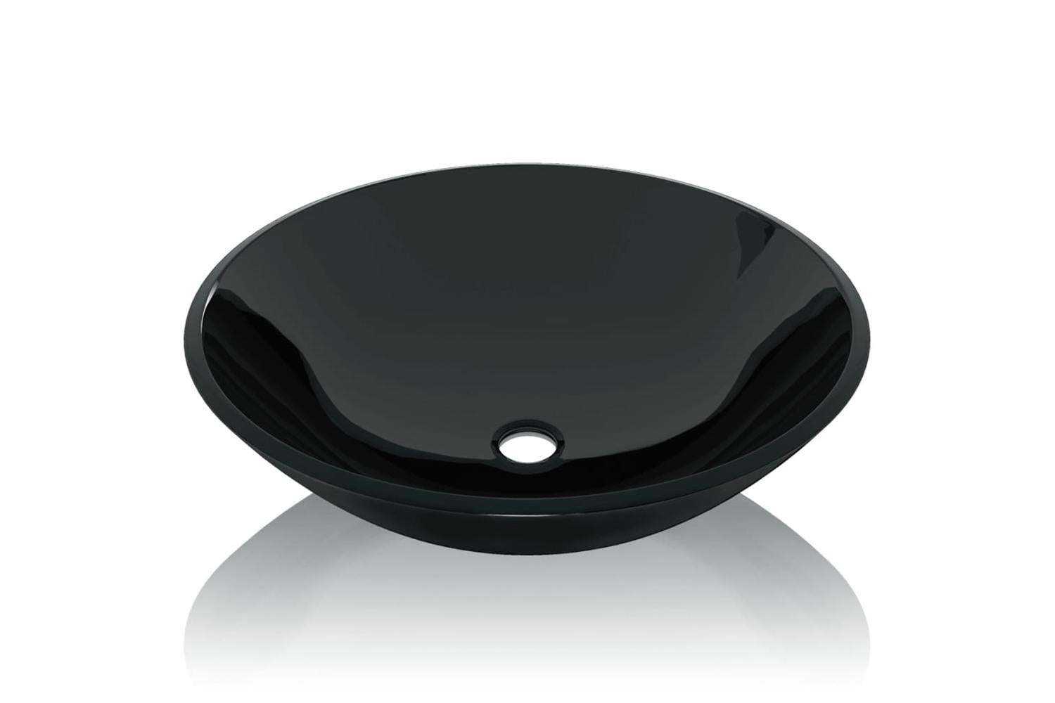 Vidaxl 142231 Basin Tempered Glass 42 Cm Black-3