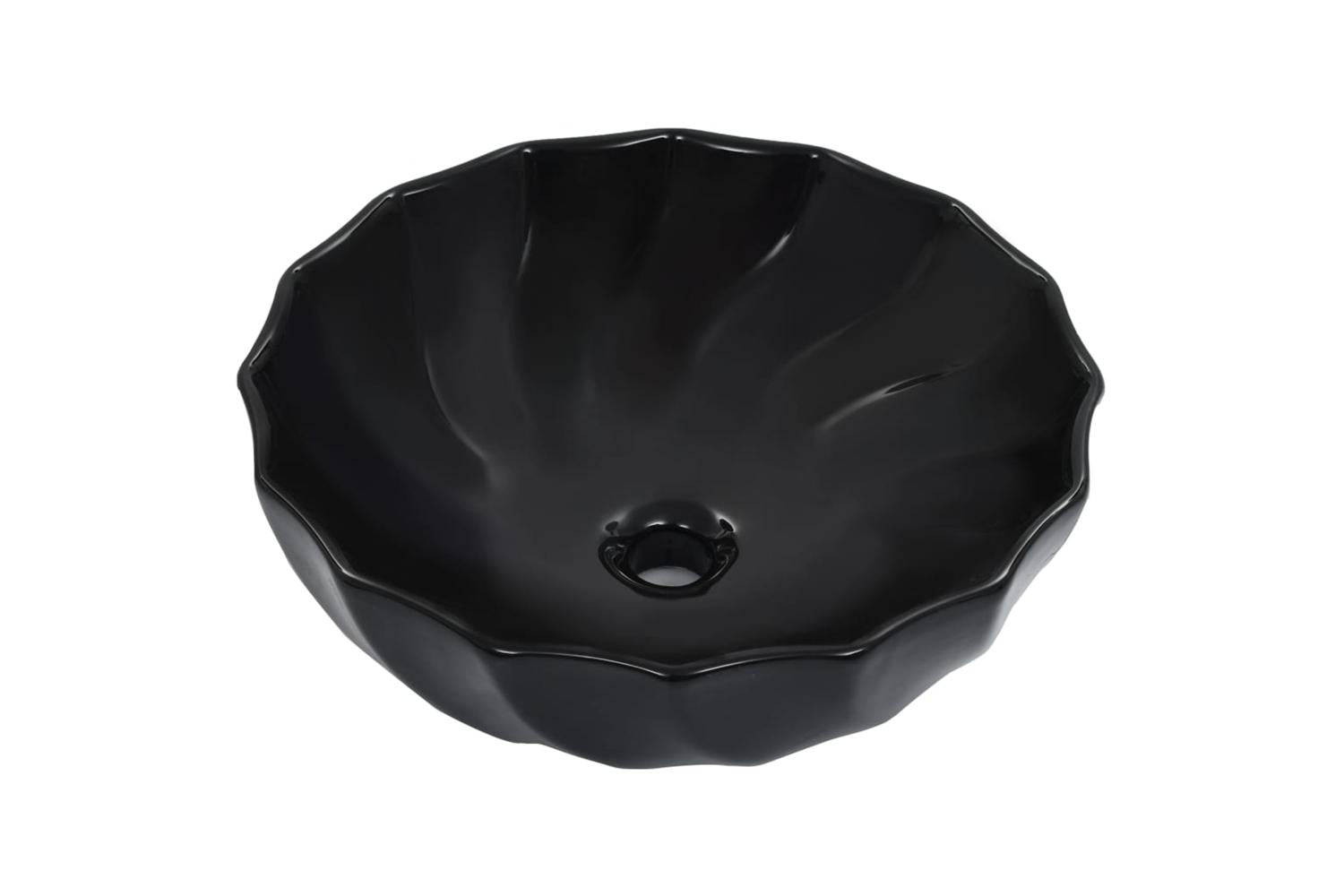 vidaXL 143922 Wash Basin 46x17cm Ceramic Black-2