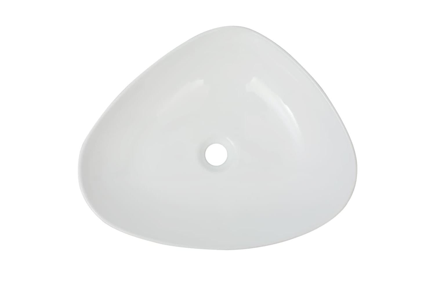 vidaXL 142345 Basin Triangle Ceramic White 50.5x41x12cm-3