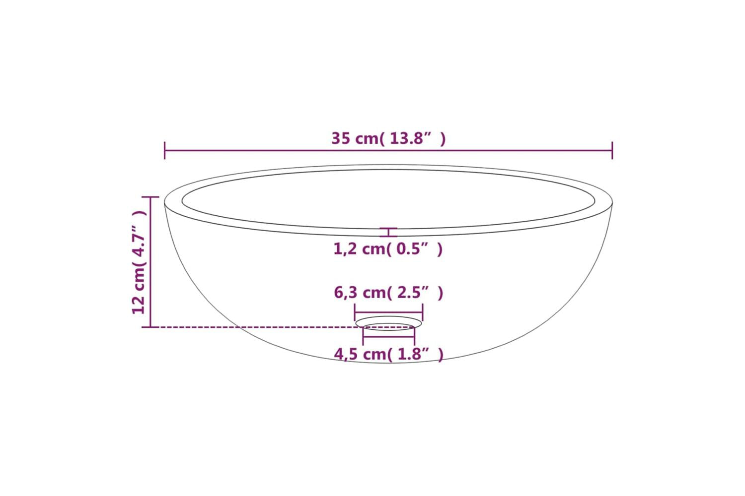 vidaXL 345234 Basin Tempered Glass 35x12cm Transparent-5