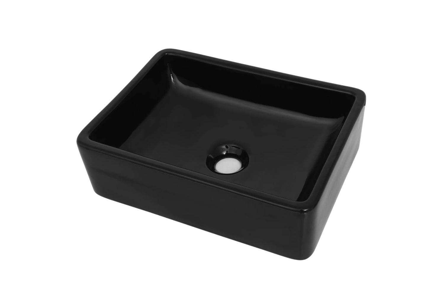 vidaXL 142734 Basin Ceramic Rectangular Black 41x30x12cm