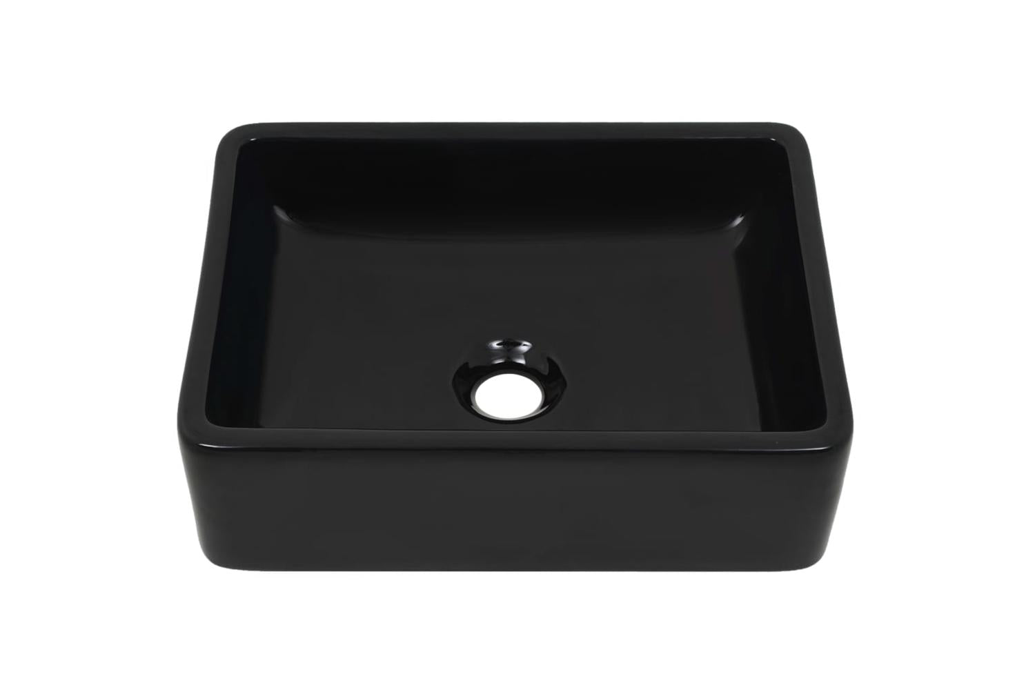 vidaXL 142734 Basin Ceramic Rectangular Black 41x30x12cm-3
