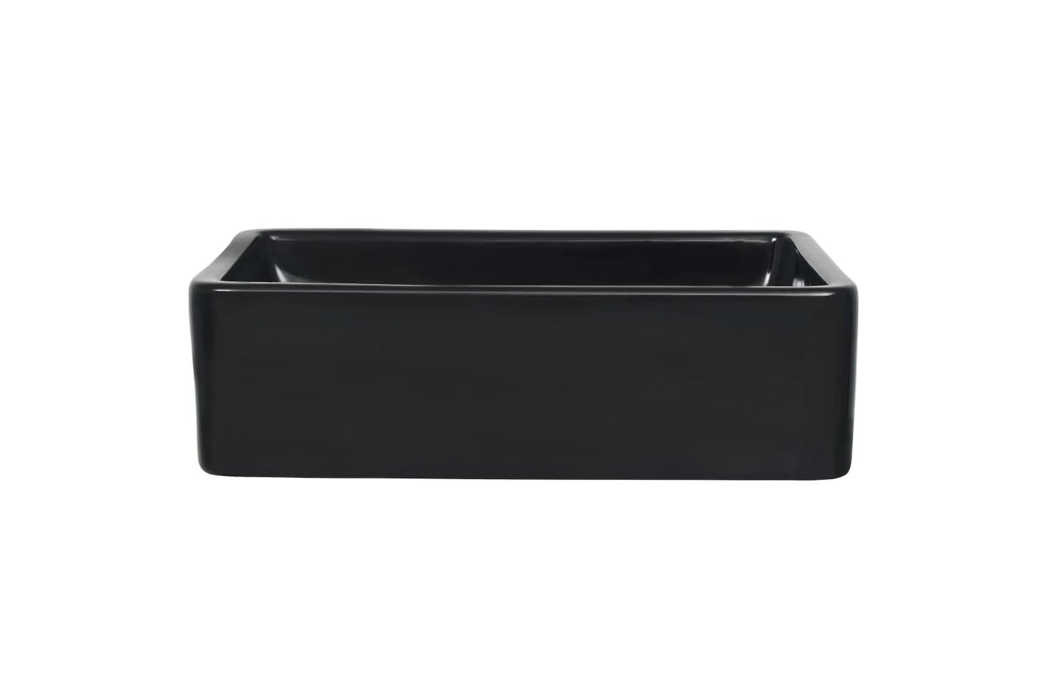 vidaXL 142734 Basin Ceramic Rectangular Black 41x30x12cm-5