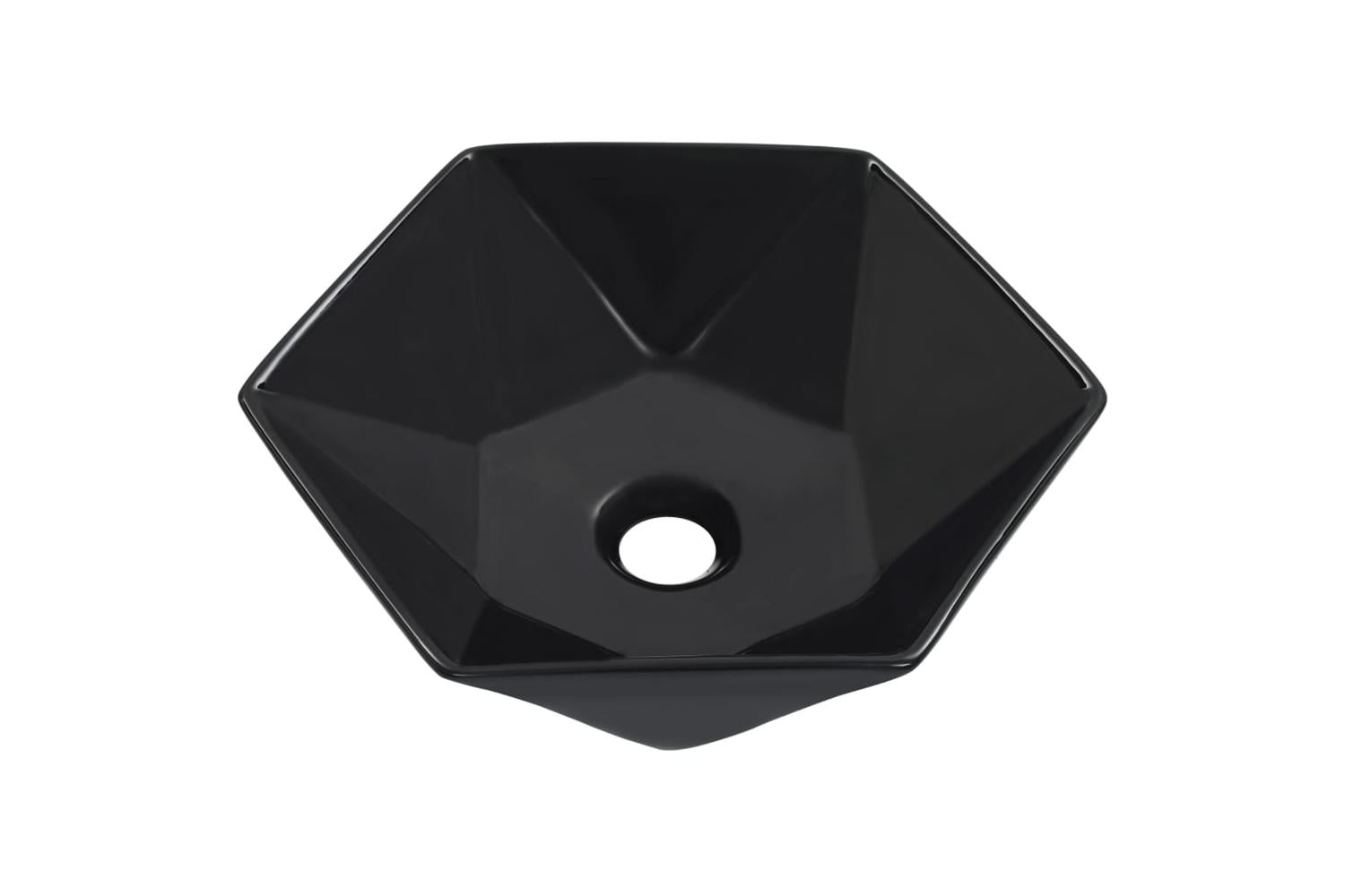vidaXL 143914 Wash Basin 41x36.5x12cm Ceramic Black-2