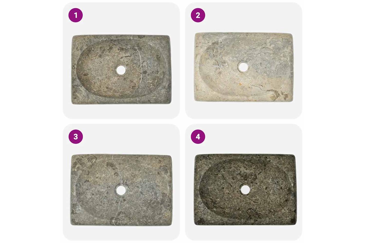 vidaXL 149167 Sink Grey 50x35x10cm Marble-7