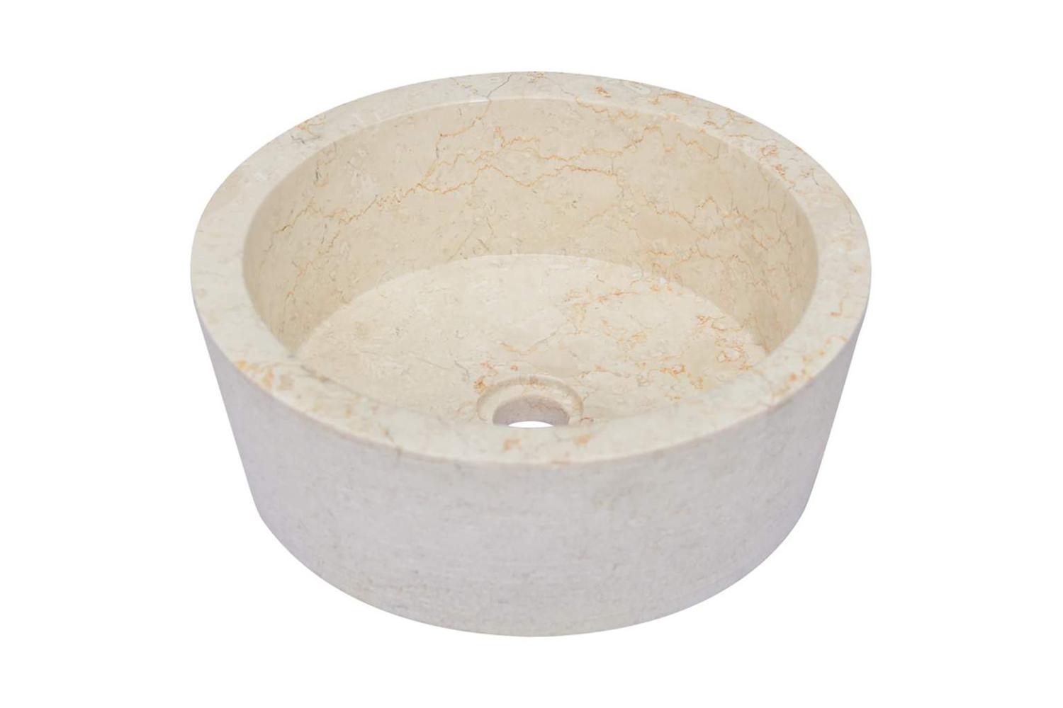 Vidaxl Sink Cream Ã˜40x15 Cm Marble-4