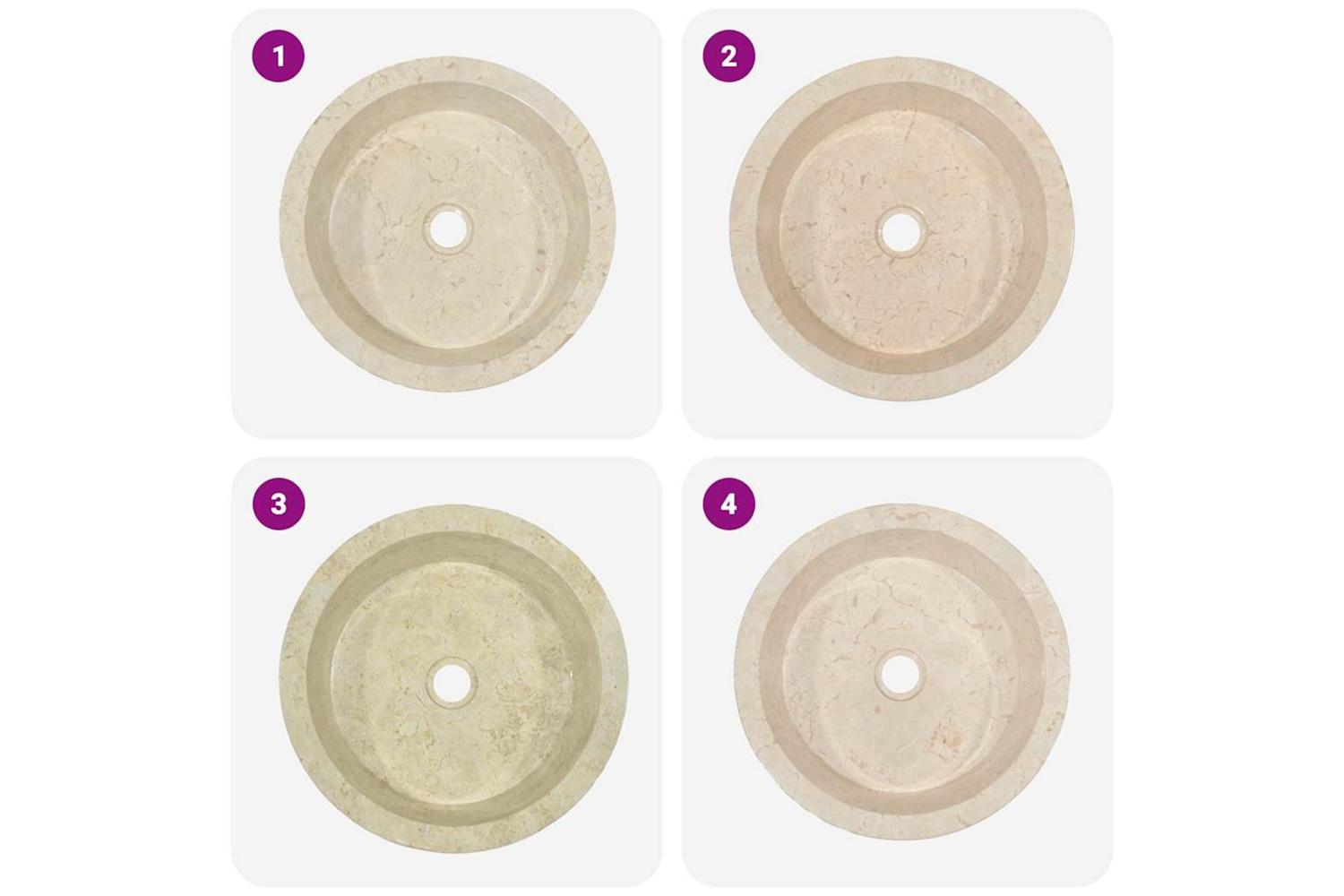 Vidaxl Sink Cream Ã˜40x15 Cm Marble-7