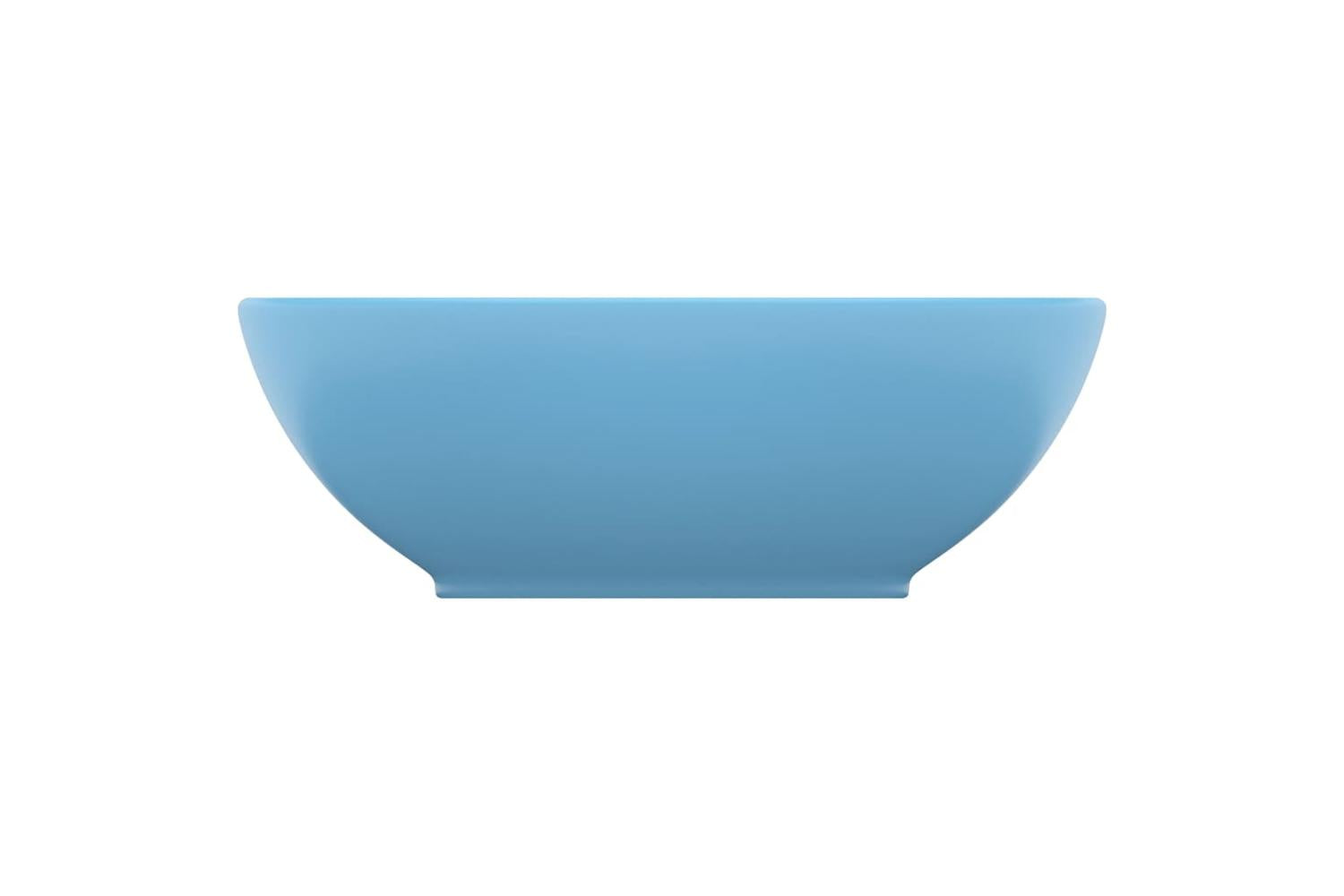 vidaXL 146923 Luxury Basin Oval-shaped Matt Light Blue 40x33cm Ceramic-3