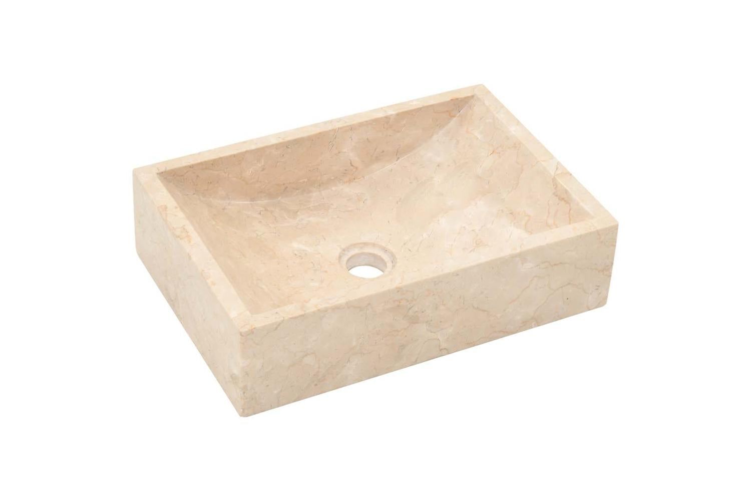 Vidaxl Sink 45x30x12 Cm Marble High Gloss Cream-4