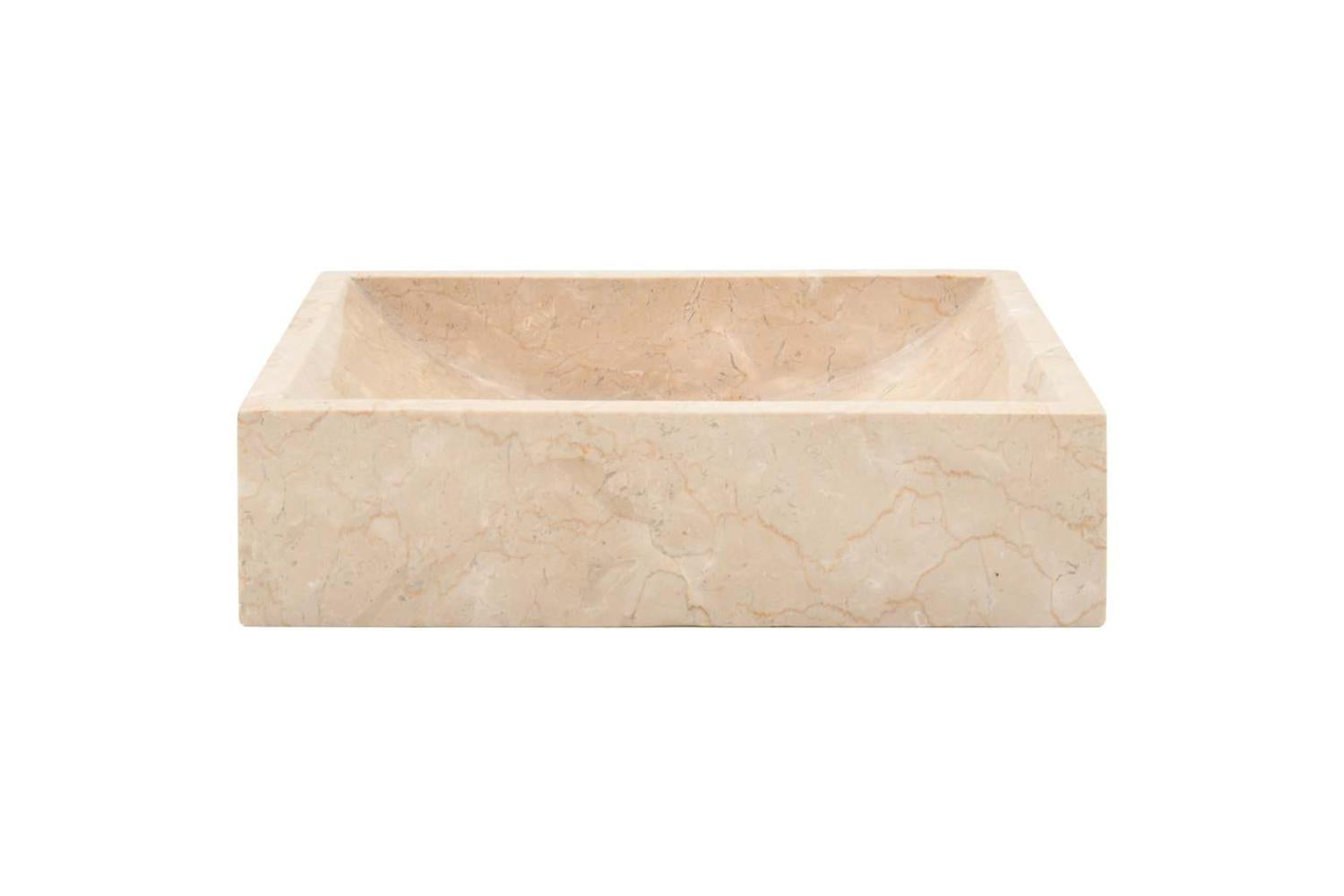 Vidaxl Sink 45x30x12 Cm Marble High Gloss Cream-5