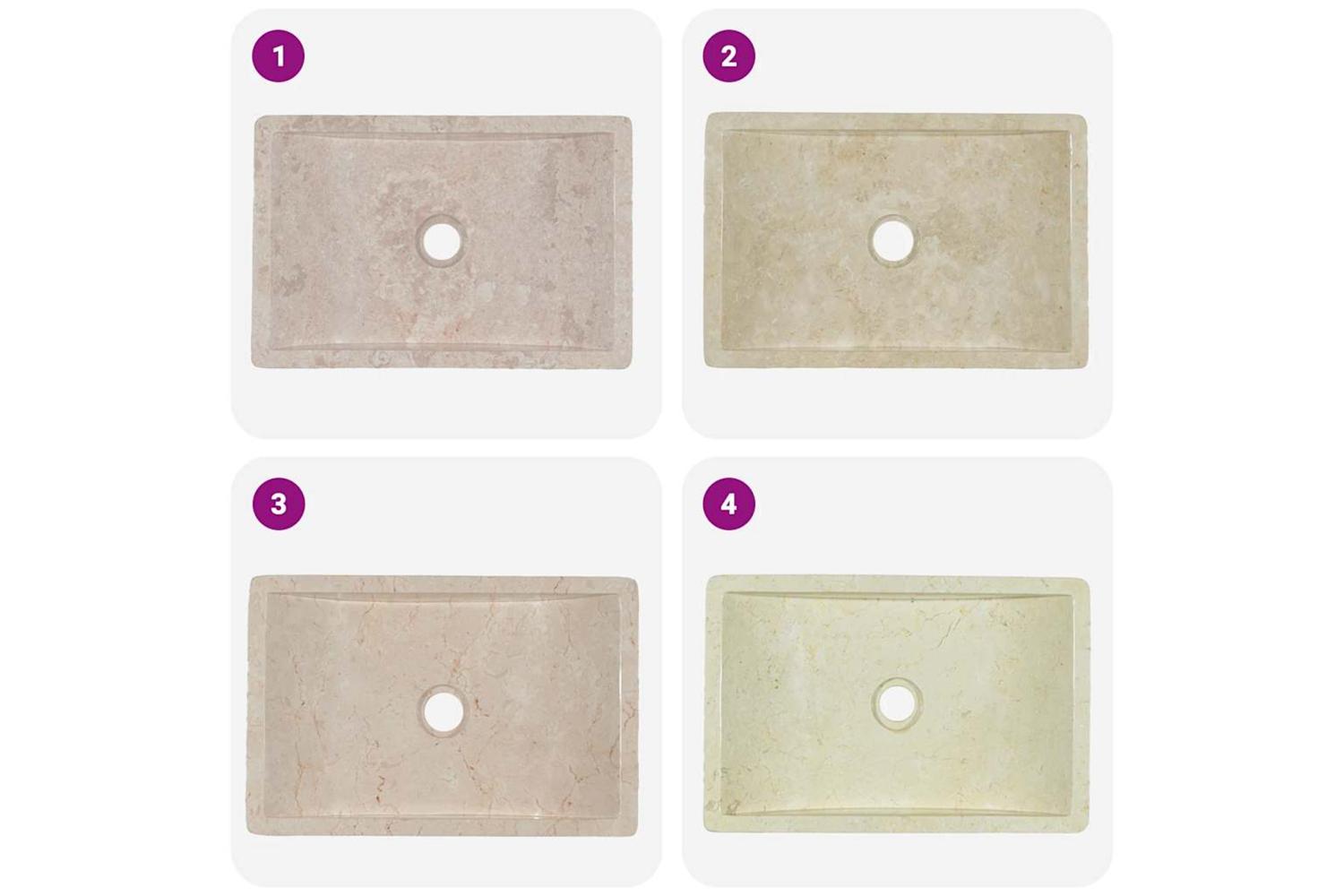 Vidaxl Sink 45x30x12 Cm Marble High Gloss Cream-10