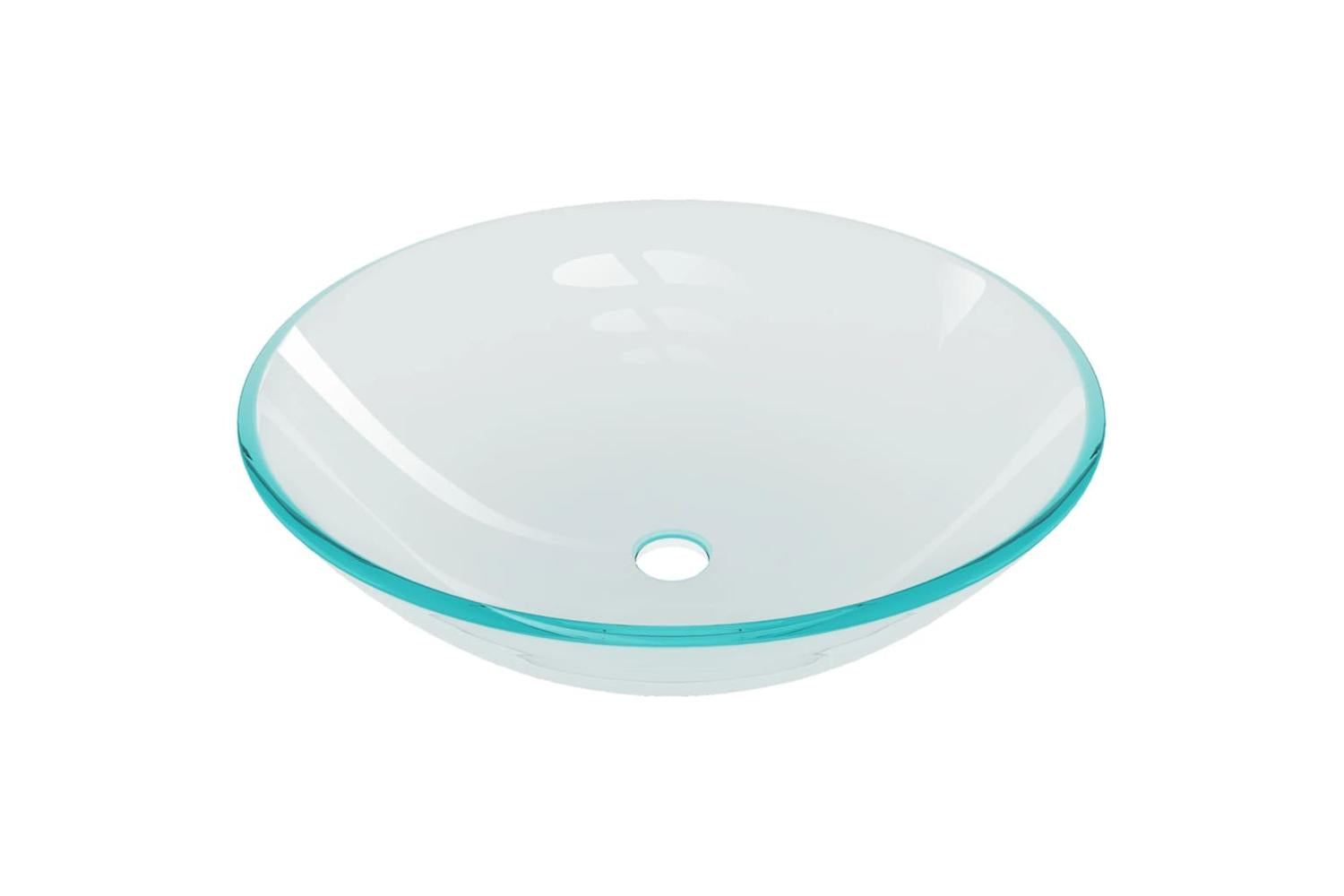 Vidaxl 3098439 Bathroom Sink With Tap And Push Drain Clear Tempered Glass-5