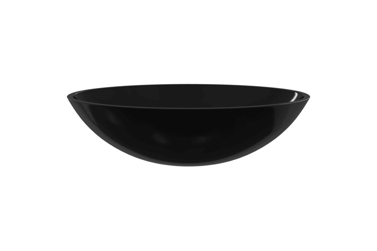 vidaXL 345249 Basin Glass 50x37x14cm Black-3