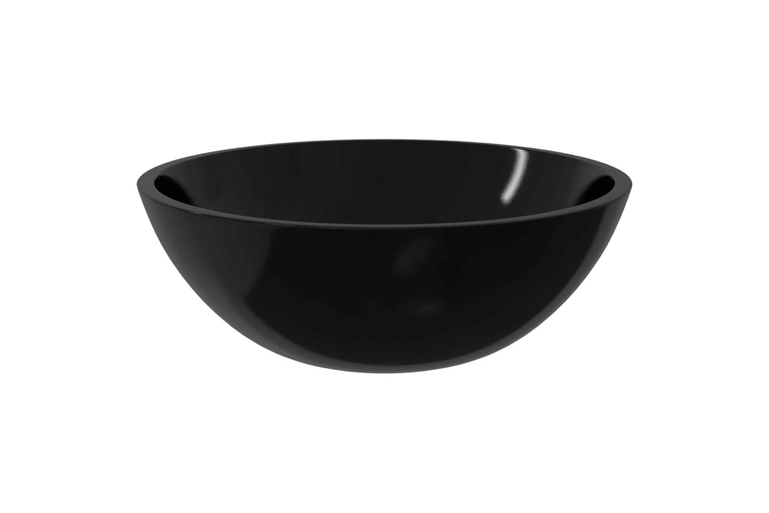 vidaXL 345249 Basin Glass 50x37x14cm Black-4