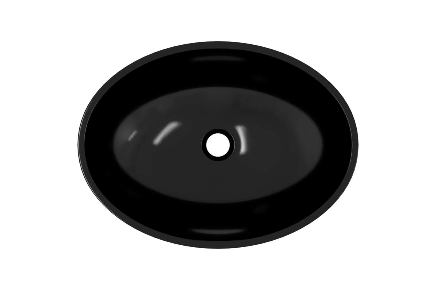 vidaXL 345249 Basin Glass 50x37x14cm Black-5