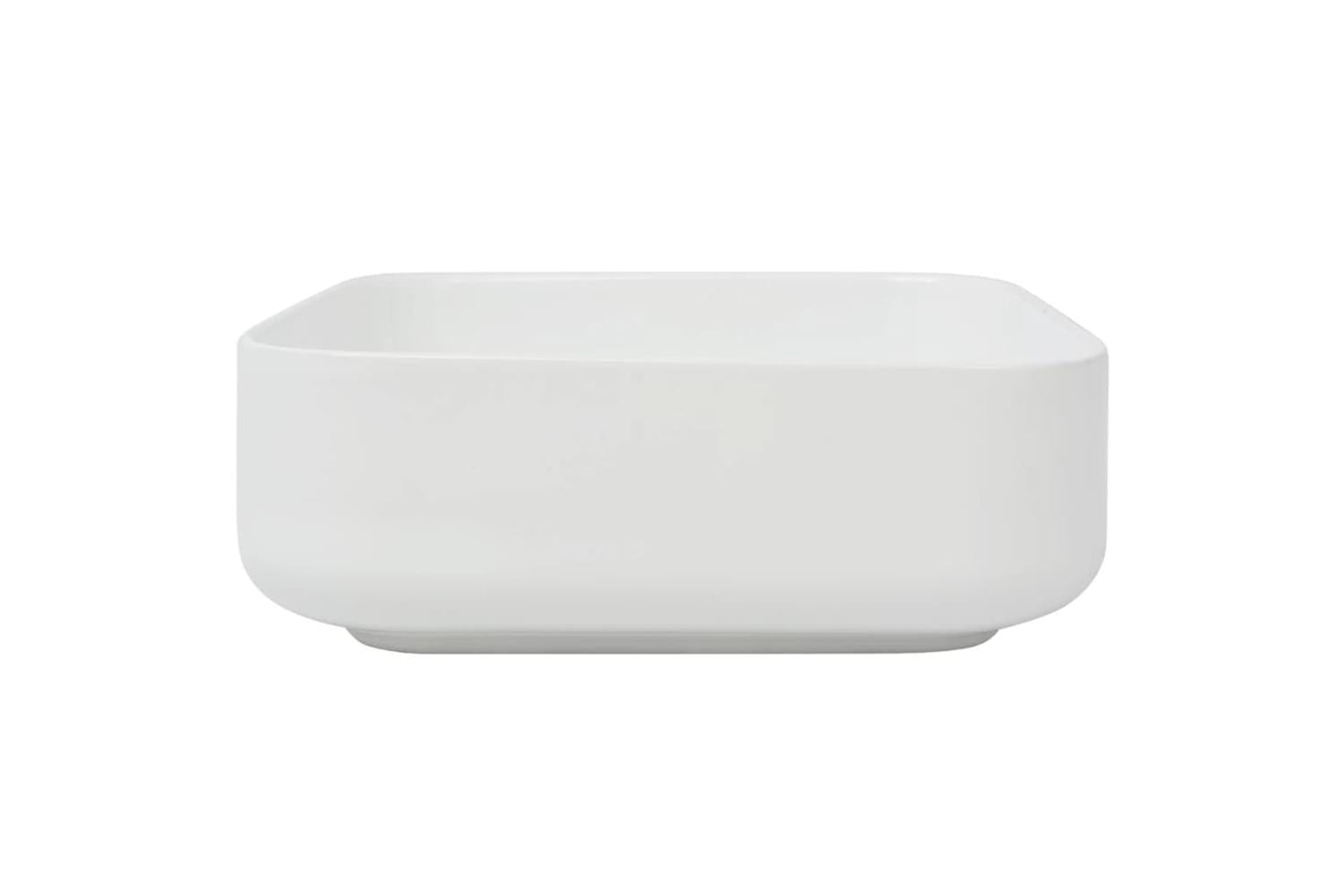 vidaXL 142338 Basin Square Ceramic White 38x38x13.5cm-3